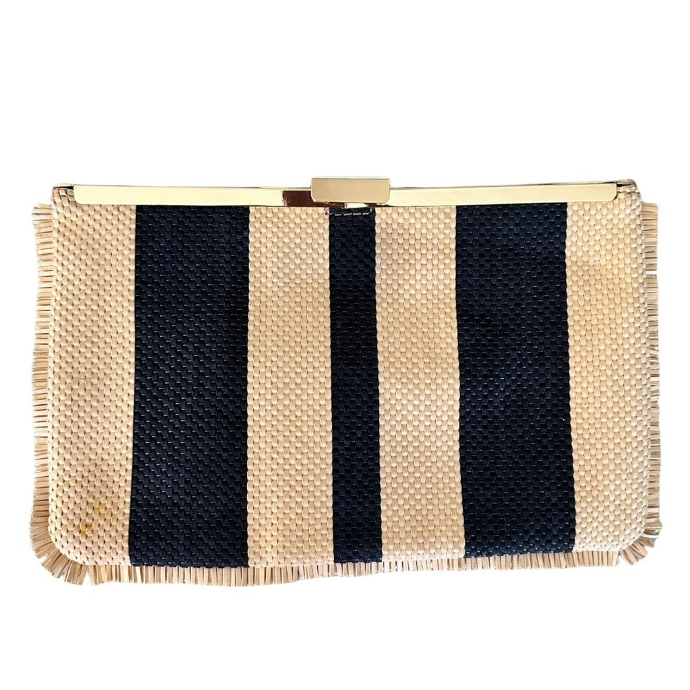 J. Crew | Blue Woven Striped Clutch